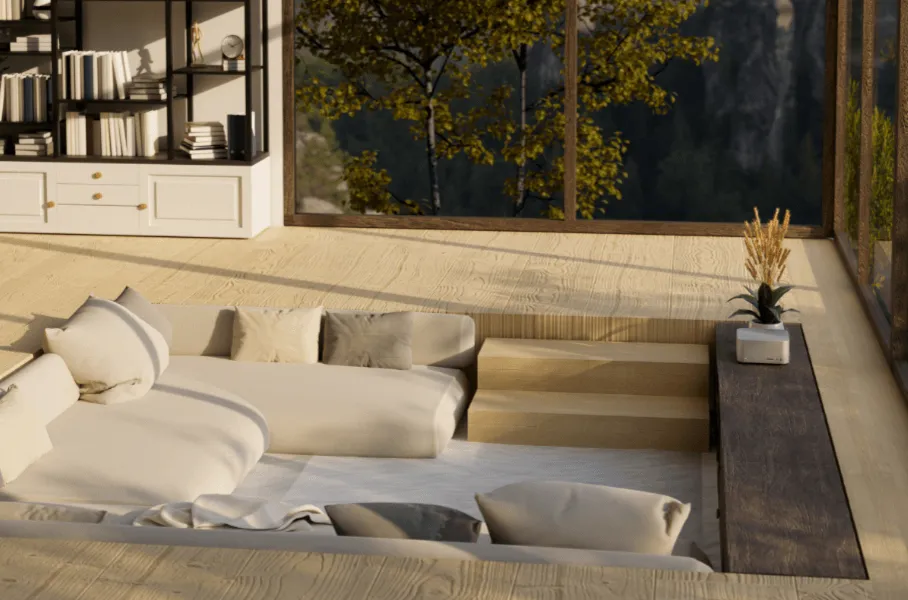 Example of a sunken living room