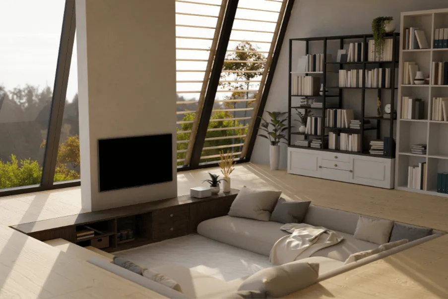 Styles of sunken living rooms
