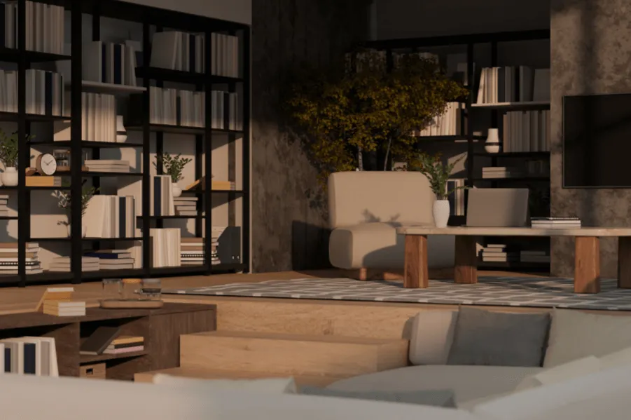 Sunken living room design