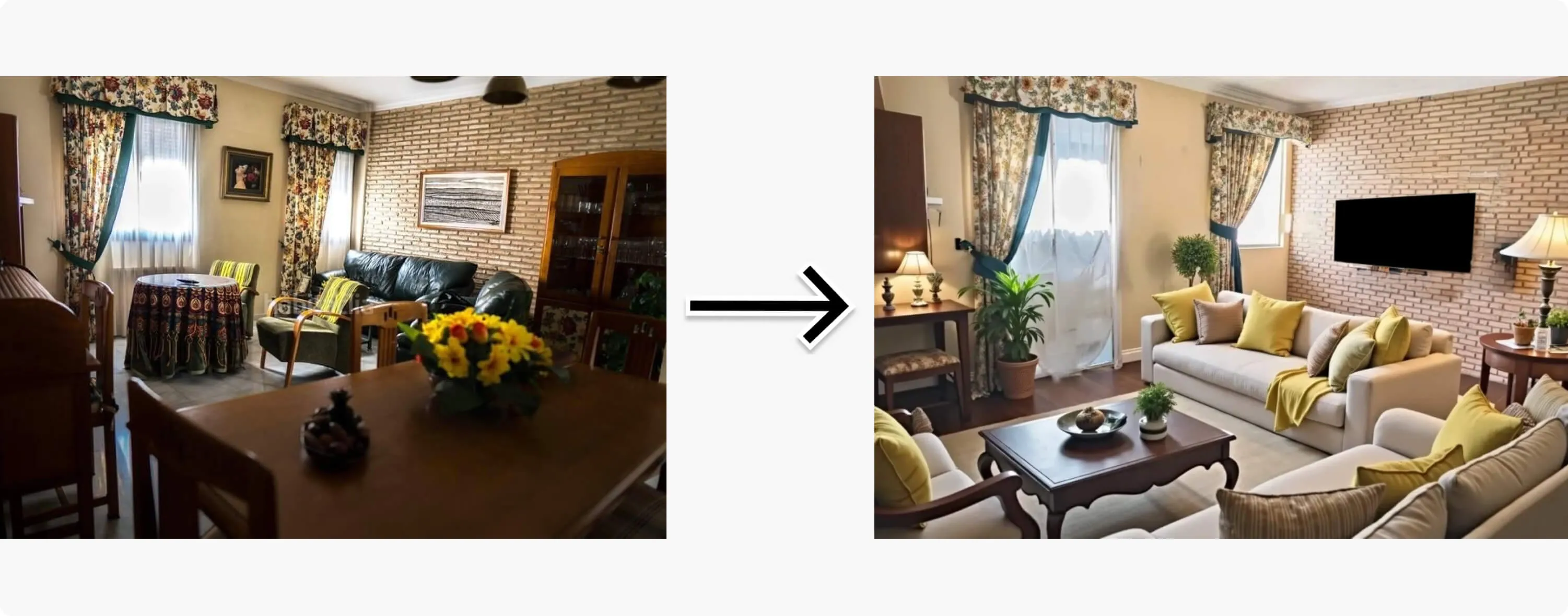 Home staging virtual en propiedad ya amueblada de obra nueva