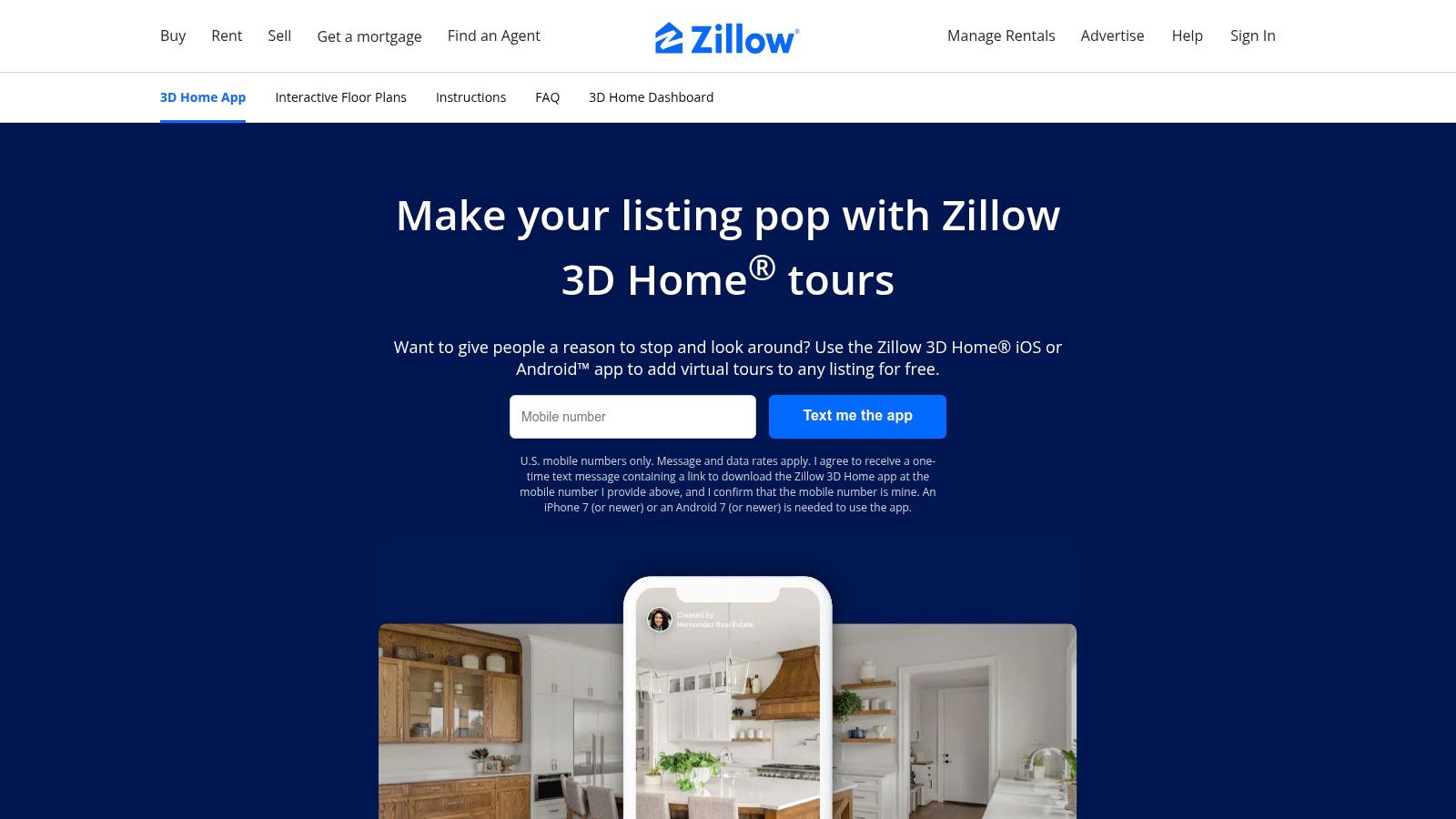 Plataforma de tours virtuales 3D de Zillow