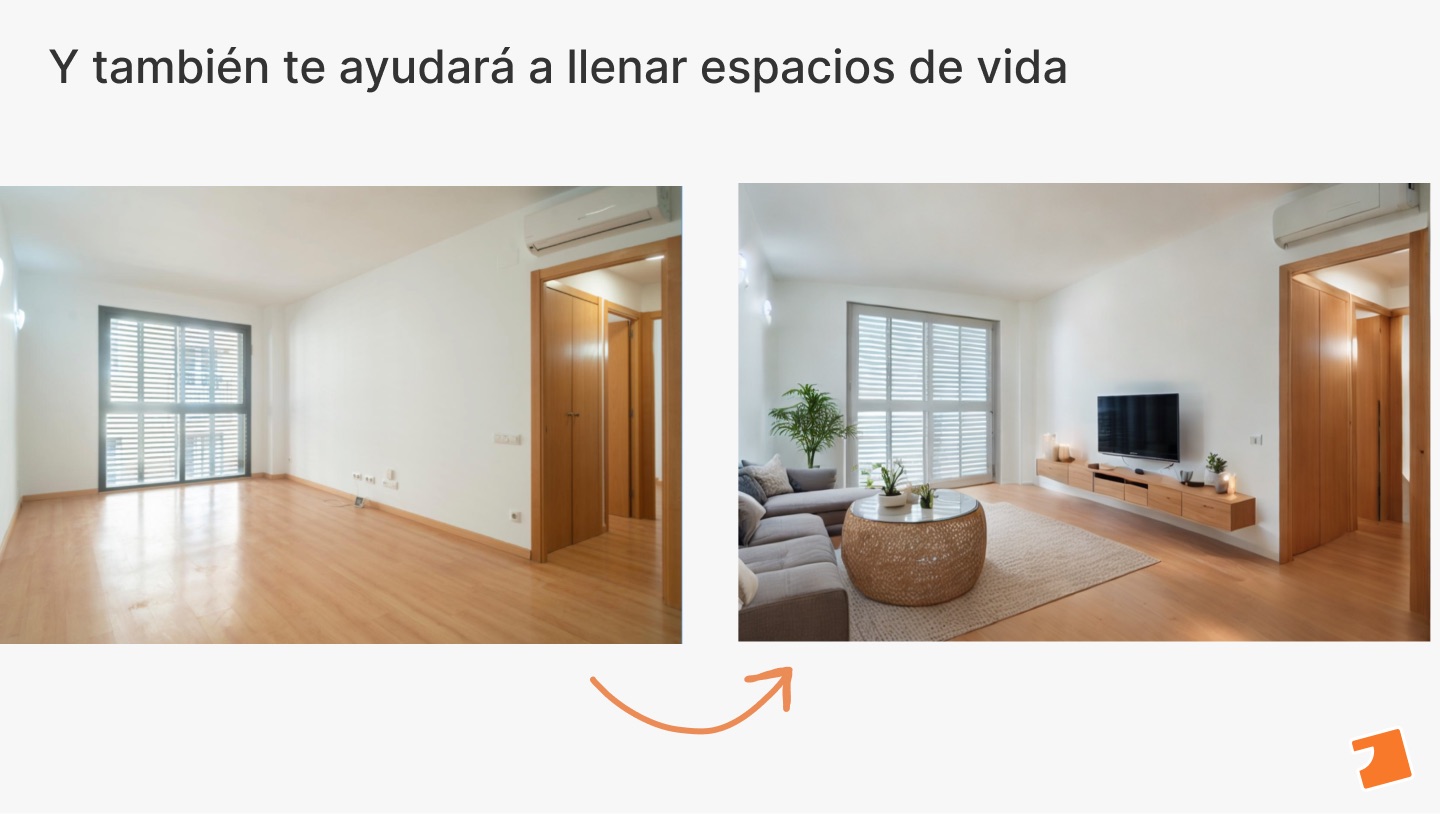 Uso de IA para amueblar virtualmente una propiedad inmobiliaria