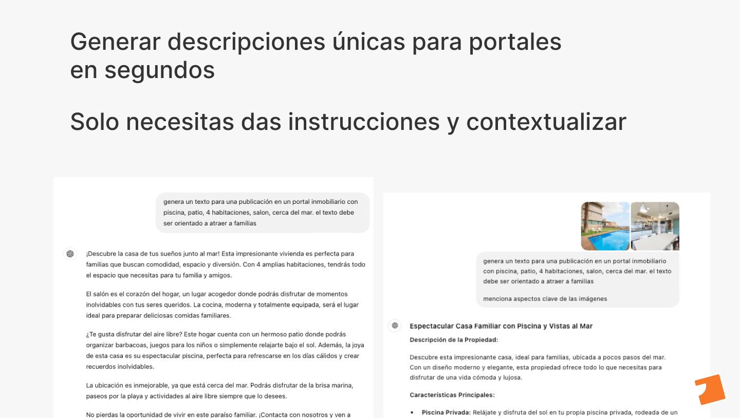 Ejemplo de cómo la IA puede ayudar a generar textos para anuncios inmobiliarios