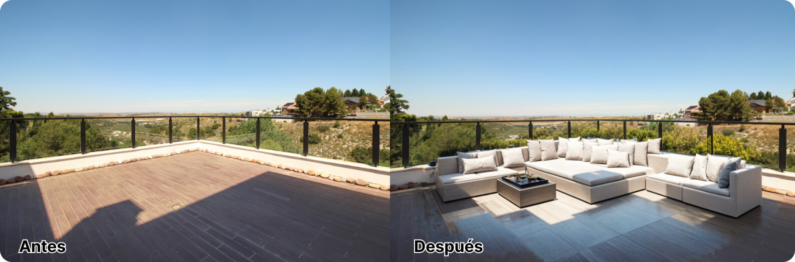 Home Staging Ejemplo: Terraza antes y después