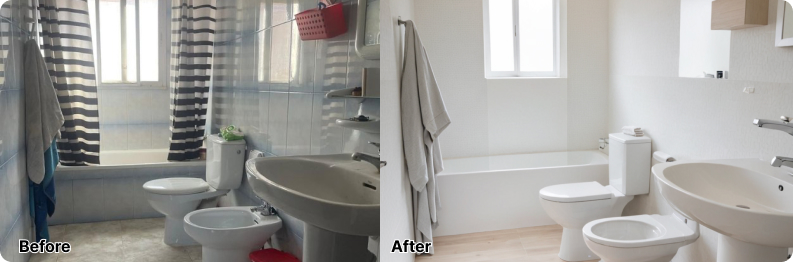 Home Staging Example: Bathroom Before and After