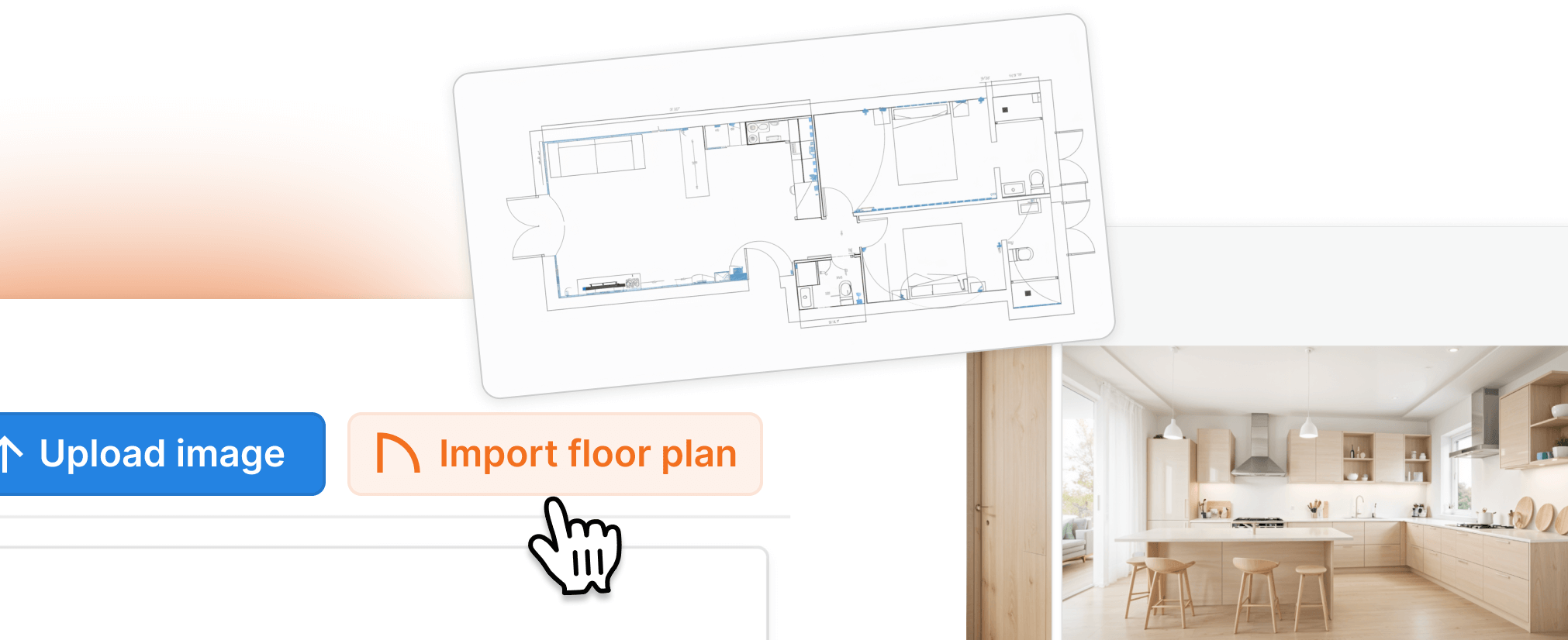 Virtual home staging tools with AI, floor plan renders - Software screenshot