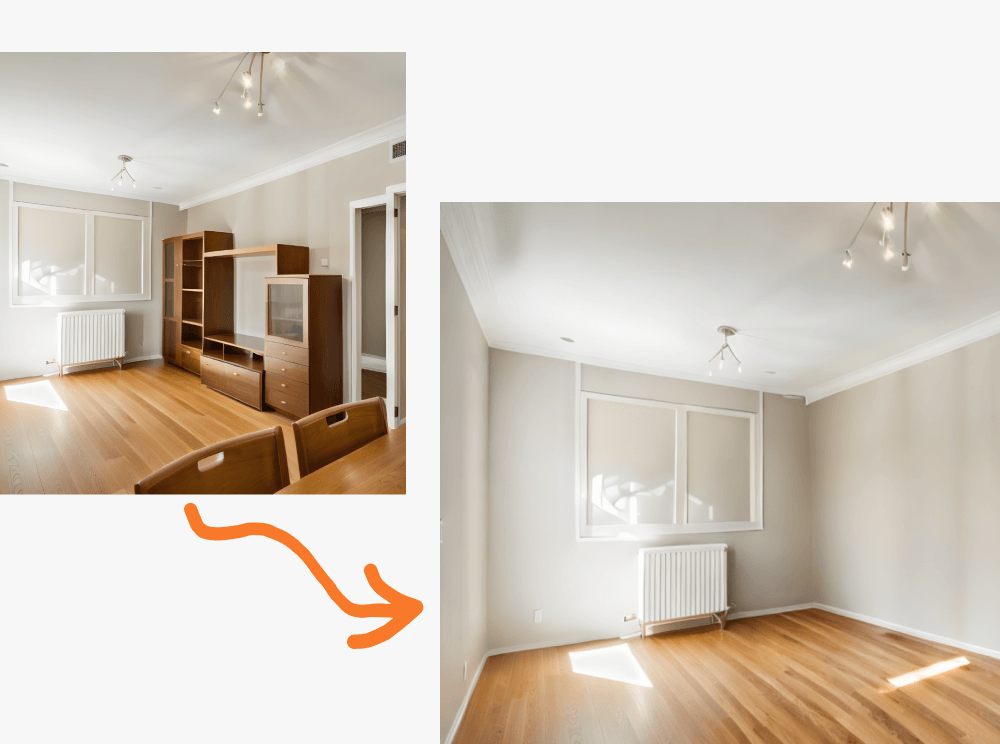 Room emptying tool – virtual home staging