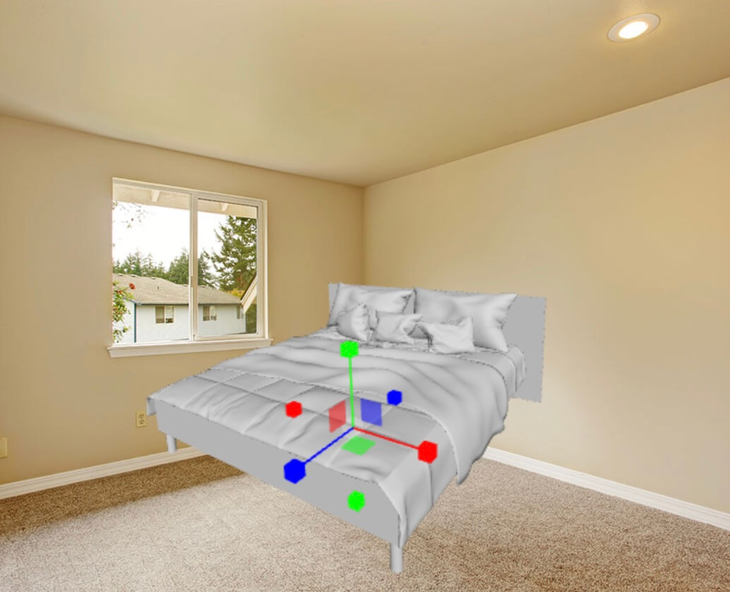 Change size 3D for virtual home staging – Screenshot from Pedra software