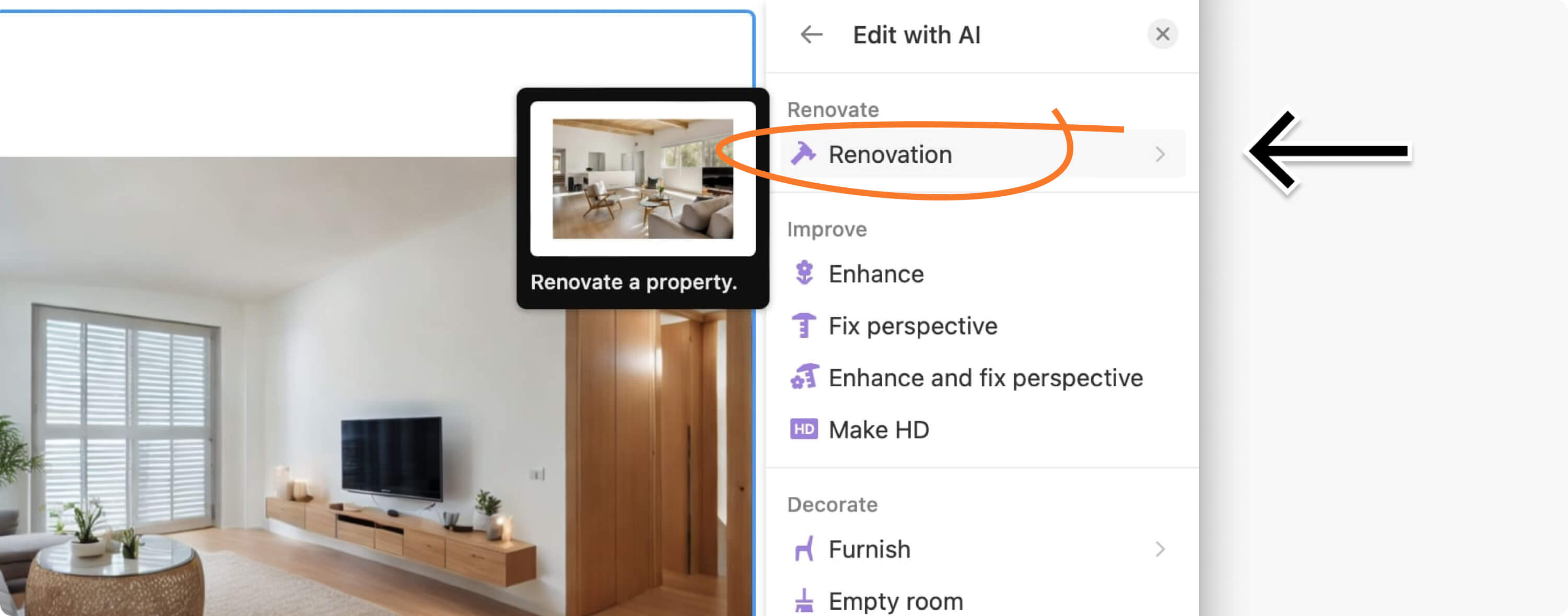 Menú de cómo crear un home staging virtual para segunda mano