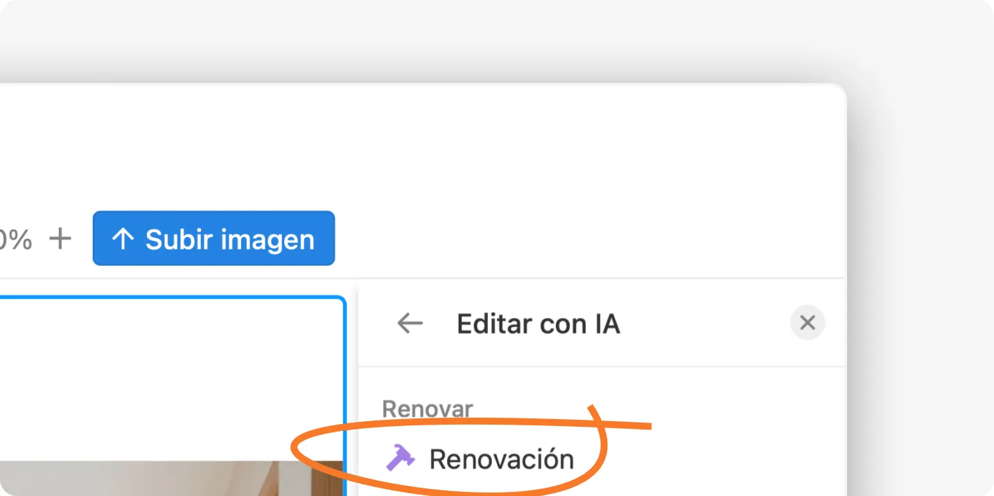 Cómo usar la herramienta de renovación para crear renders de salones – Captura del software Pedra