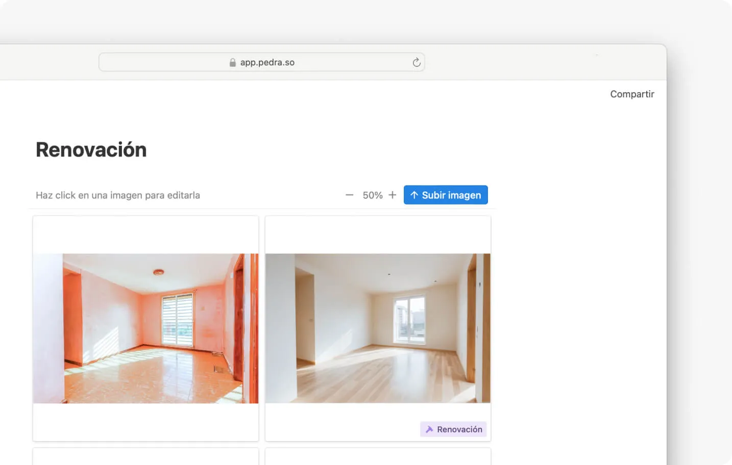 Cómo usar la herramienta de renovación para crear renders de salones – Captura del software Pedra
