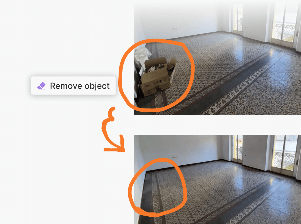 Remove object from real estate photography