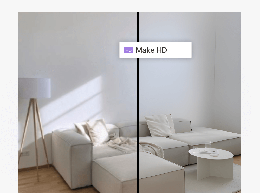 HD resolution enhancement tool for walls and floors through AI renders