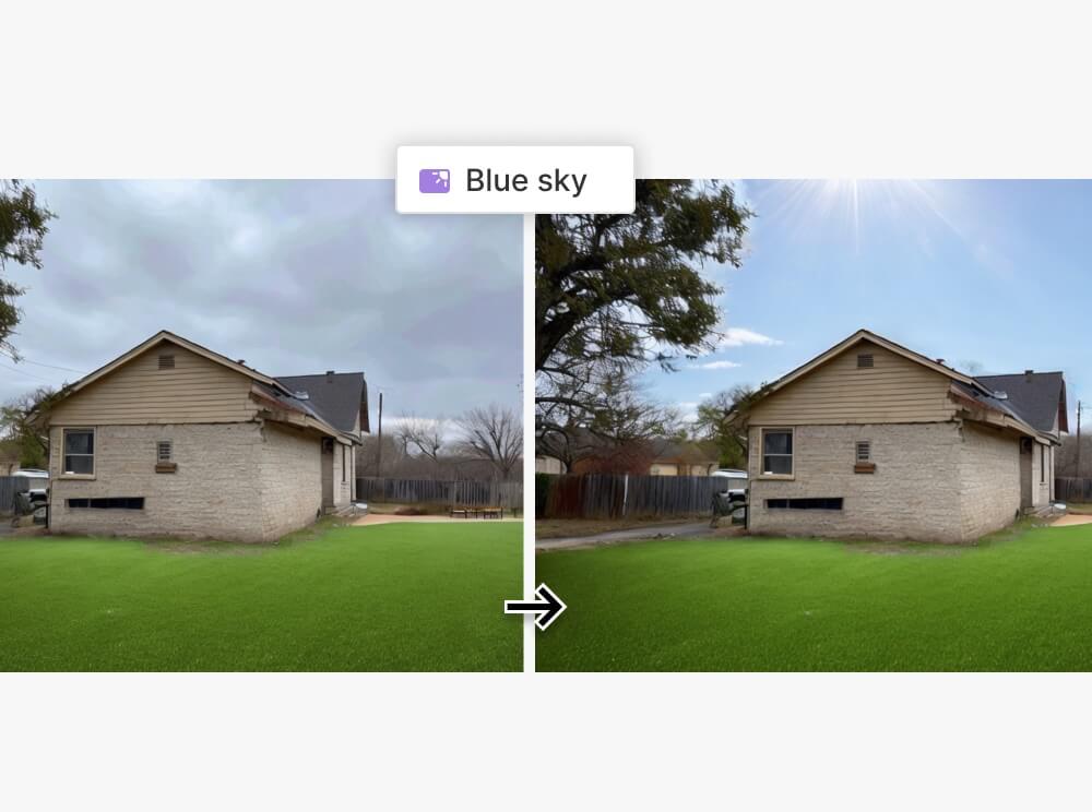 Put the blue sky with AI