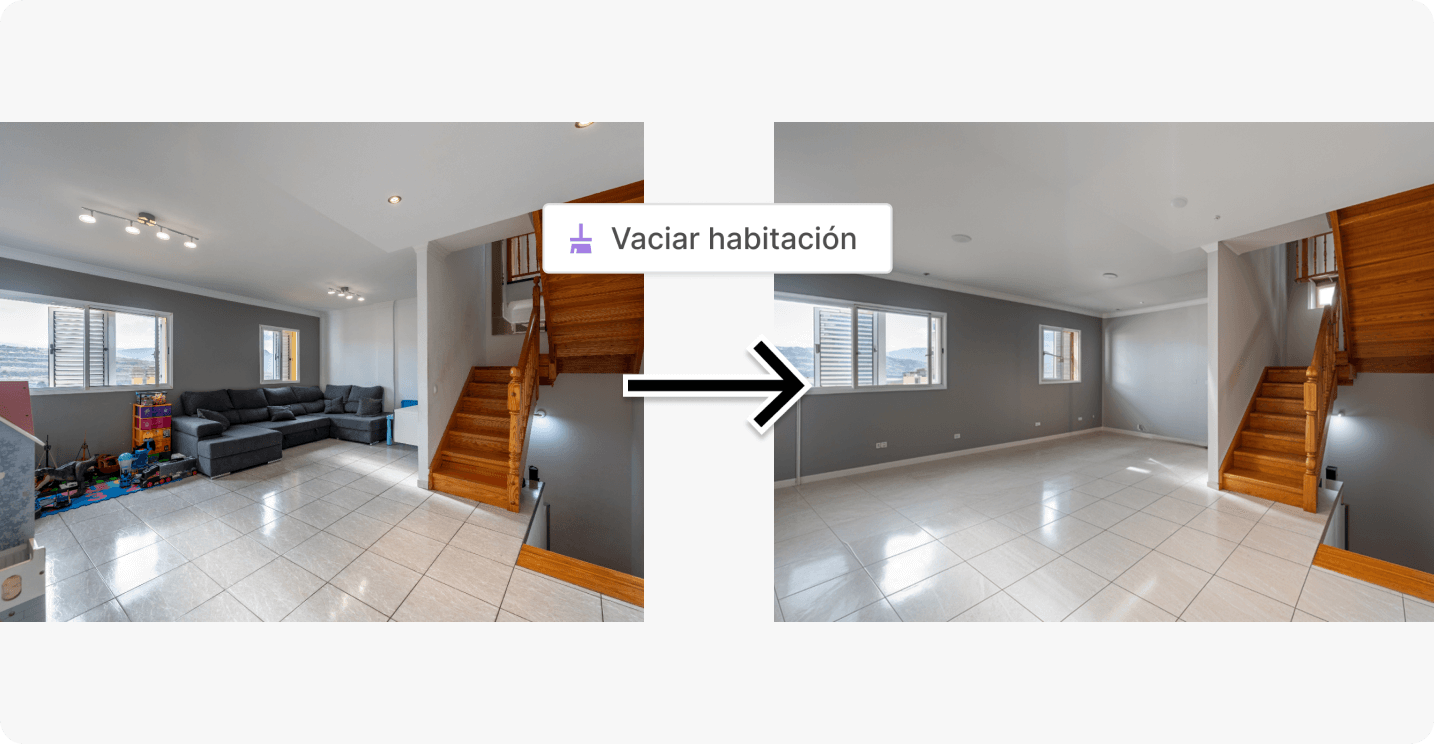 Ejemplo de preservación del espacio al vaciar habitación