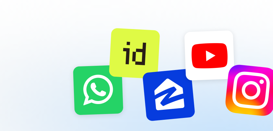 Interface Pedra montrant les options de partage de vidéos immobilières sur différentes plateformes